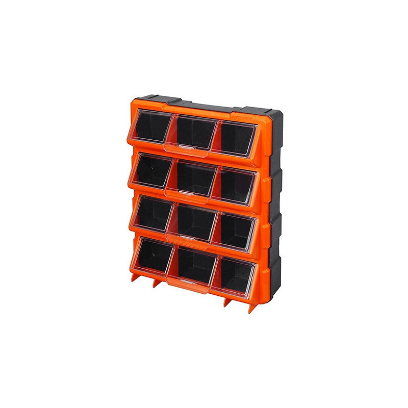 Organizér nástenný 460x360x120 mm / 12 zásuviek TACTIX (320648)