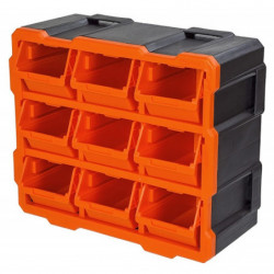 Organizér plastový nástenný 378x171x320 mm / 9 zásuviek TACTIX (320676)